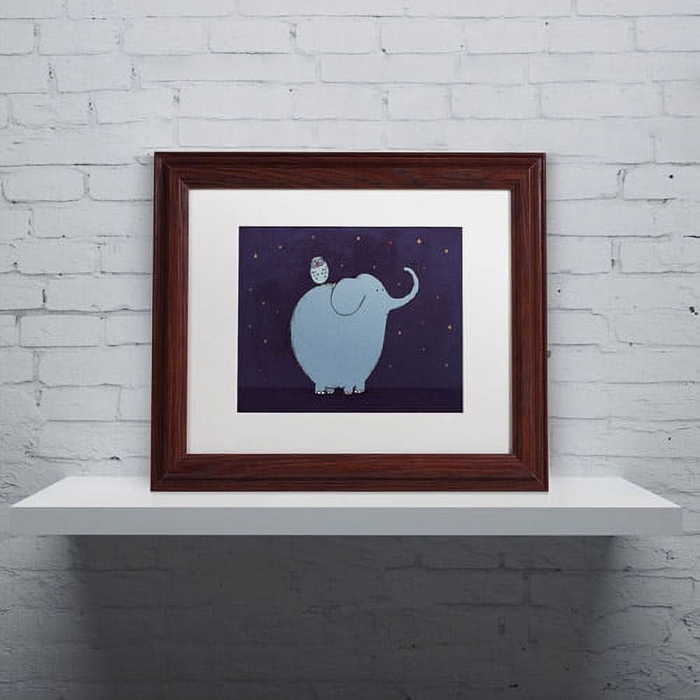 Carla Martell 'Owl and Elephant' Matted Framed Art