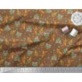 thumbnail image 3 of Soimoi Moss Georgette Fabric Leaves,Floral & Housefly Insects Print Fabric by Yard 42 Inch Wide, 3 of 3