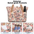 thumbnail image 2 of Tote Bag for Women - Pioneer Flower Shoulder Bag - Large Utility Work Duffle Bag with Zipper Handbag for Travel, Work, Sprots, 2 of 5