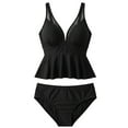 thumbnail image 5 of UPPADA Two Piece Tankini Swimsuits for Women Cute V Neck Swimwear with Shorts Tummy Control Bathing Suits Athletic Swimwear Ladies Swimsuits Black Swimsuit for Women,L, 5 of 5
