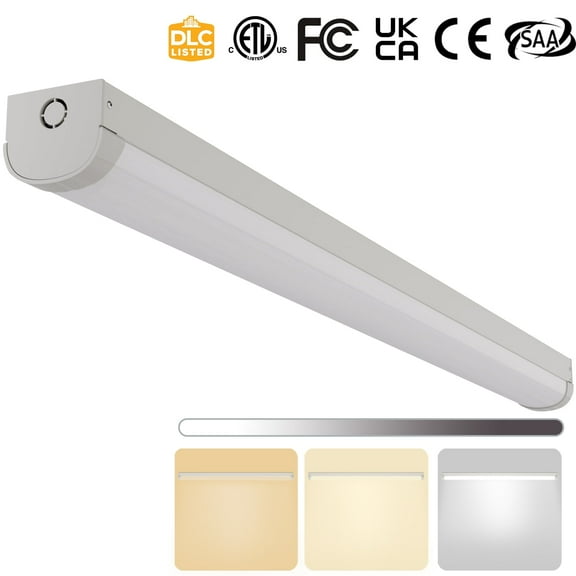 4FT LED Linear Strip Stairwell Light, 20W/40W CCT Selectable, 2500lm/5000lm 3000K/4000K/5000K, 100-277V, IP20, CRI 85, 0-10V Dimmable 4 Foot Commercial Linkable LED Shop Ceiling Light Fixture,ETL DLC