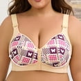 thumbnail image 2 of Bra for Casual Front-Closure Comfort Seamless Backless Design with Adjustable Straps and Cup Pattern, 2 of 8