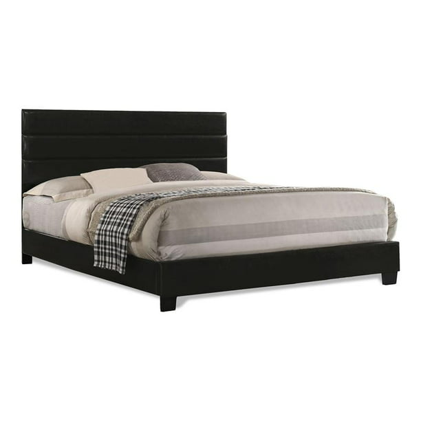 Faux Leather King Panel Upholstered Bed, Wood And Leather King Bed Frame