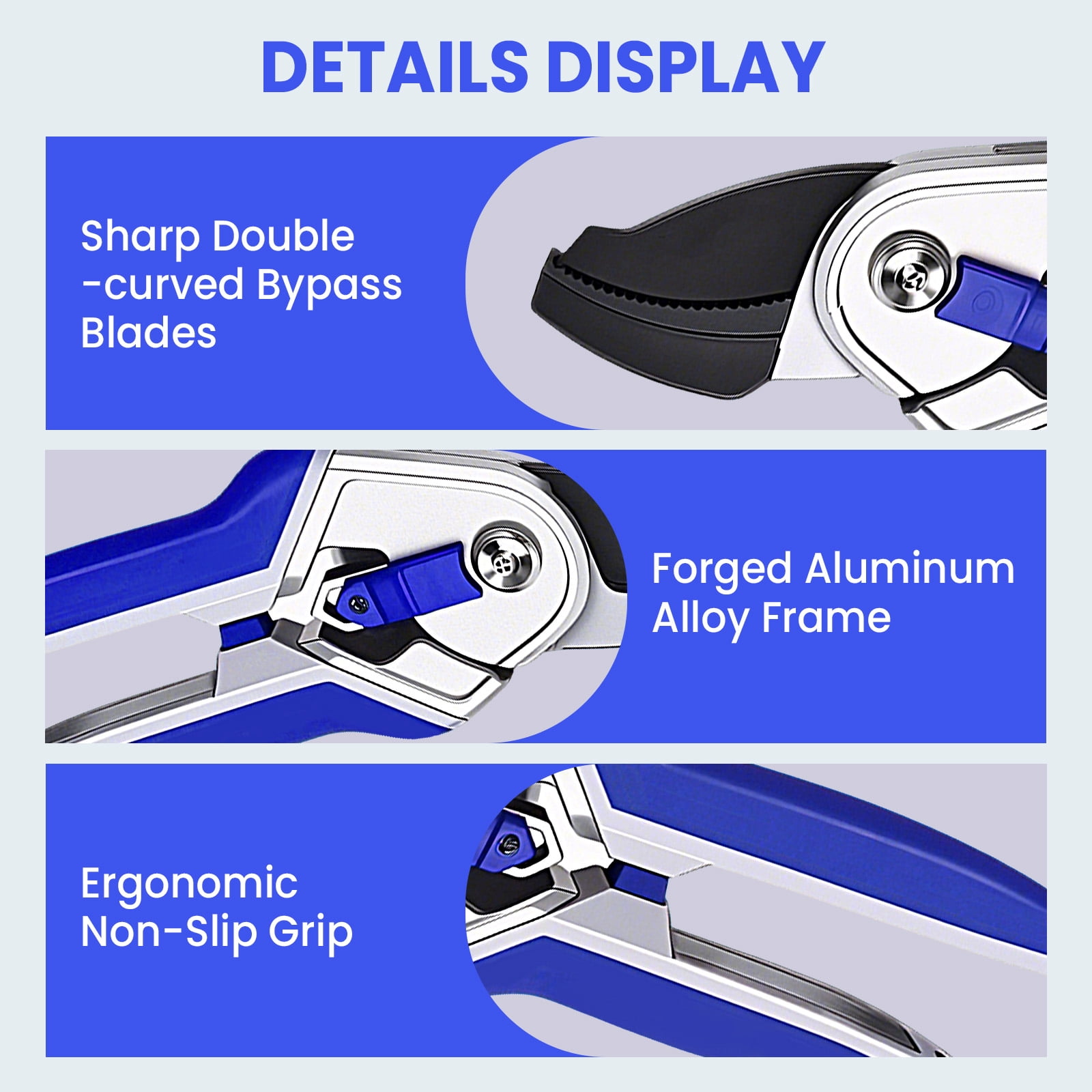 2 Pack Pruning Shears for Gardening,8 Inch Bypass & Anvil Pruners, Heavy Duty Garden Scissors with Comfort Grip,Professional Hand Pruners Gardening Tools, Perfect for Maintaining Plant