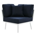 thumbnail image 6 of Modway Stance Outdoor Patio Aluminum Small Sectional Sofa in White Navy, 6 of 7