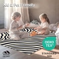 thumbnail image 4 of ODIKA 4'x6' Machine Washable Non-Slip Area Rug, Wild Safari Zebra Stripes Luxury Shag High Traffic Rug, Black, 660176, 4 of 5