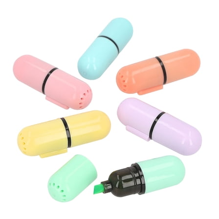 1/2" x 2" Pastel Mini Plastic Highlighters Assortment - 12 Pieces