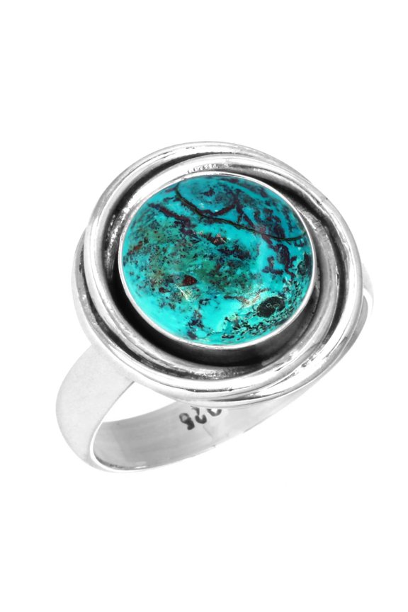 925 Sterling Silver Ring Natural Shattuckite Handmade Jewelry