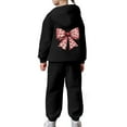 thumbnail image 5 of XAOFW Kids Outfits Girls Winter Plush Bow Graphic Long Sleeve Hoodie Joggers Comfy Two Piece Playwear Stylish Comfort Fashionable Casual Daily Wear Sets, 5 of 7