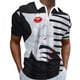 thumbnail image 1 of Camiseta informal de manga corta con cuello vuelto y cremallera para hombre, ajustada, para exteriores, Golf, tenis Pompotops  oipoqjl24617, 1 of 5