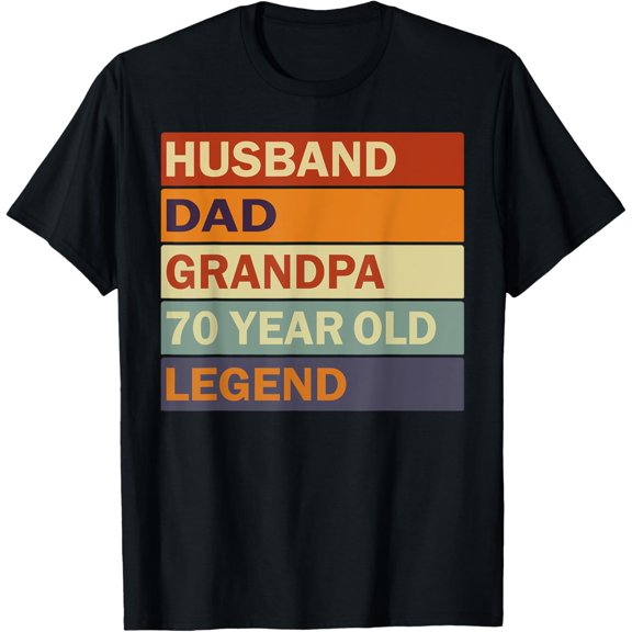 t-shirt Vintage 70th Birthday Saying For 70 Year Old Dad And Grandpa T-Shirt mens,black,women,funny,journey,Crew Neck, Short Sleeve,custom clothing patterns.gift