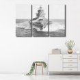 thumbnail image 2 of TISHIRON 3PCS Framed Canvas Wall Art Set,42"x28" Black and White Battleship Canvas Art Decor, 2 of 7