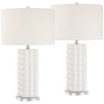 thumbnail image 2 of 360 Lighting Norma 28" High Textured Bubble White Ceramic Table Lamp Set of 2, 2 of 9