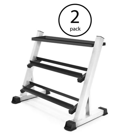 Marcy Metal Steel Home Workout Gym Dumbbell Weight Rack Storage Stand (2 Pack)