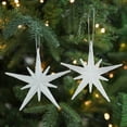 thumbnail image 6 of Christmas Hanging Ornaments,Christmas Holiday White Champagne Colored Christmas Tree Decoration Pendant Three Star Shaped High End Christmas Decoration, 6 of 7