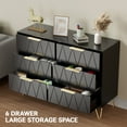 MONVANE 6 Drawer Dresser for Bedroom, Wood Black Dresser with Wide