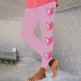 thumbnail image 2 of lcziwo Women's Valentine Day Leggings Fashion Heart Printed Tight Yoga Pants Milk Silk Soft Sport Elastic Tight Pants Valentines Gifts Pink M,, 2 of 7