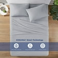 thumbnail image 2 of Degrees of Comfort Coolmax Cooling Sheets Set for Twin Size Bed, Moisture Wicking for Night Sweats Best Comfort, Cool Sheets for Hot Sleepers During Warm Weather with Deep Pocket - 3PC Light Grey, 2 of 5