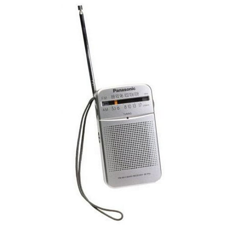 Panasonic RF-P50D Pocket AM/FM Silver Radio, 2 Band Receiver