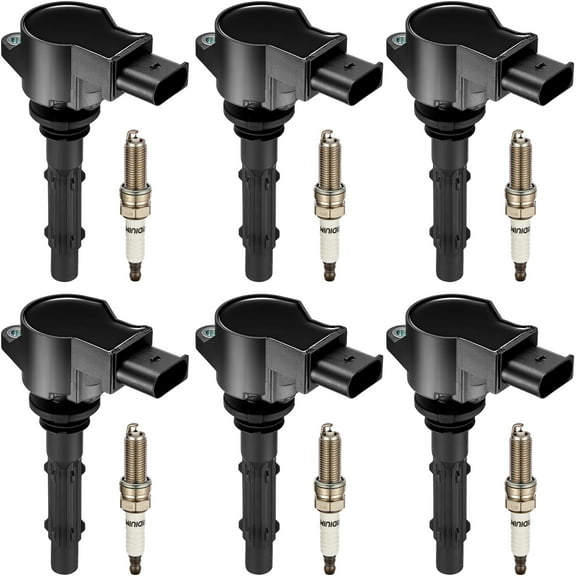BDFHYK Ignition Coil Pack UF535 and Iridium Spark Plugs 95983 Compatible with Mercedes-Benz C230 C280 CLK350 E350 ML350 SLK280 Dodge Sprinter 3500 2.5L 3.0L 3.5L 5.5L V6, Sets of 6