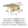 thumbnail image 3 of Amerock Streamline II 1-3/4 inch (44mm) Length Champagne Bronze Cabinet Finger Edge Pull, 10 Pack, 3 of 4
