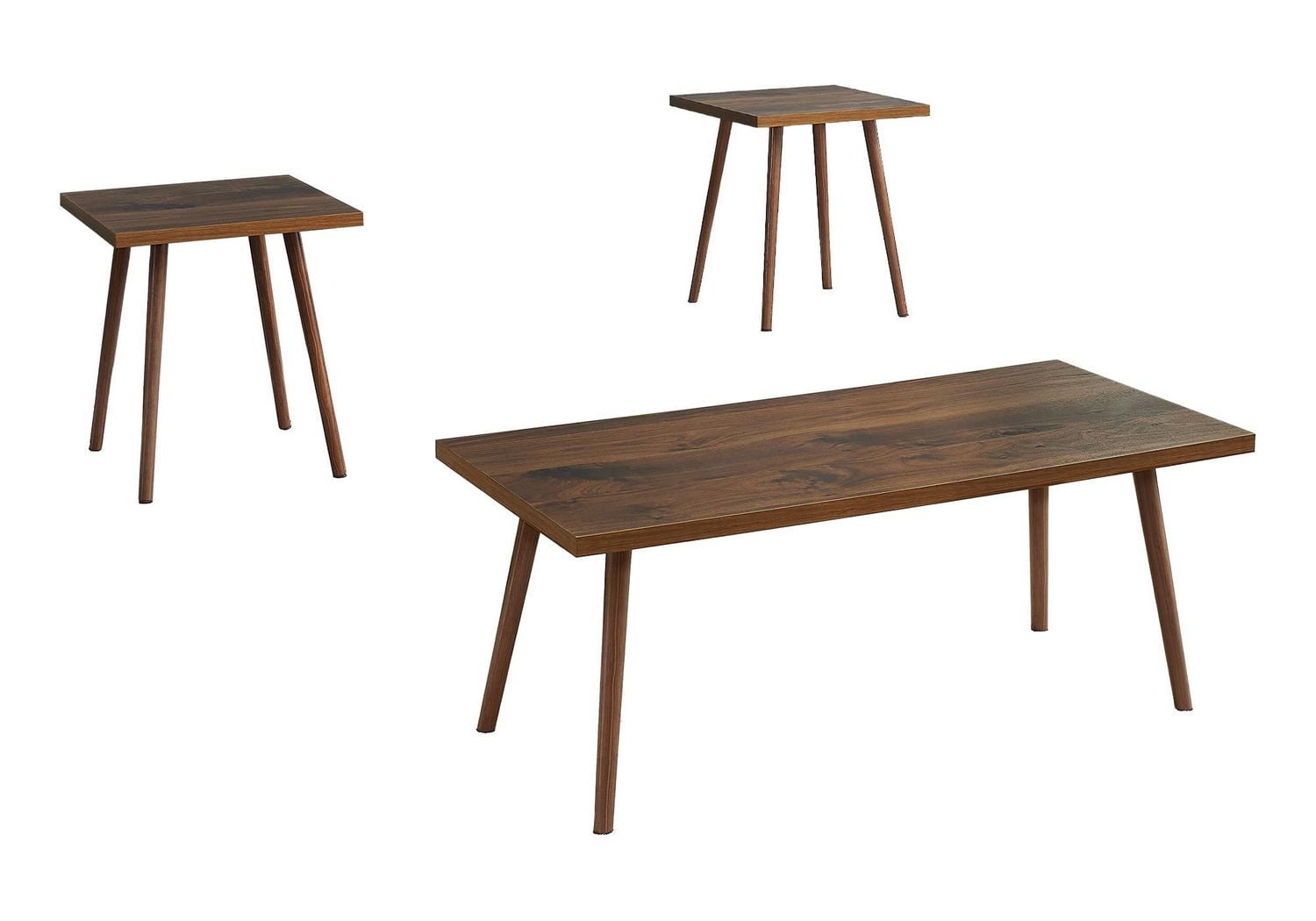 Monarch Specialties  Ens De Tables, Ensemble De 3 Pièces, Accent, Café, Bout, Salon, Noyer Foncé, Contemporain, Moderne