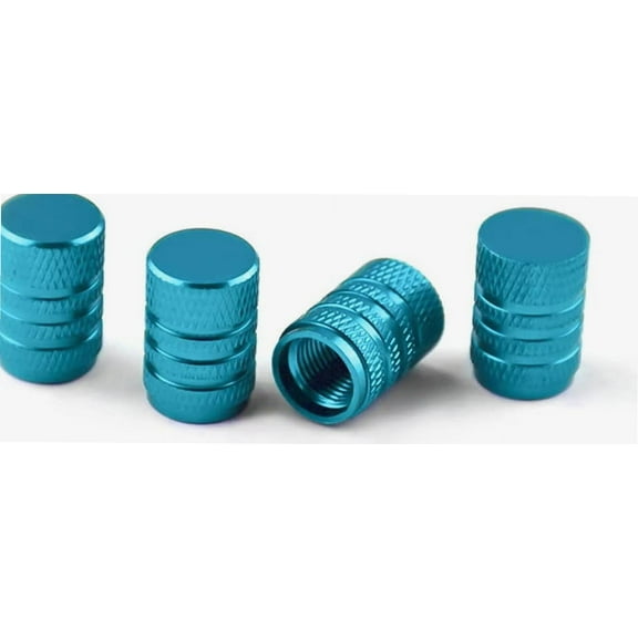 Aluminum Alloy Tire Valve Stem Caps, 4 Pack Universal Car Wheel Tire Valve Caps, Universal Stem Covers for Cars Trucks Motorcycles SUVs and Bikes (Light Blue/4PCS)