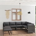 thumbnail image 1 of vidaXL 8 Piece Garden Lounge Set with Cushions Poly Rattan Grey, 1 of 5