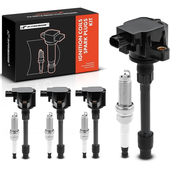 A-Premium Set of 4 Ignition Coil Pack and Iridium Spark Plugs Compatible with Honda CR-V CRV 2017-2020, Civic 2017-2020, 1.5L, Replace# 3052059B013, CM11122