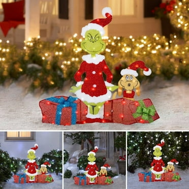 Red / Green Christmas Grinch Outdoor Decoration