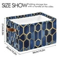 thumbnail image 4 of Yayeee Canvas Storage Basket with Handles for Shelves Fabric Bins Closet Organizer, Blue Hexagon Pattern, 4 of 8