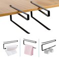 thumbnail image 4 of Paper Towel Roll Holder, Rust Proof Horizontally Install Punching Free 2pcs Space Saving Stainless Steel Paper Towel Hanging Holder  for Counter, 4 of 8