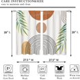 thumbnail image 3 of Boho Mid Century Small Kitchen Curtains Modern Abstract Window Treatment Leaf Rod Pocket Cafe Short Window Curtains for Bathroom Dining Laundry Room Bohemian Tier Treatment Drapes 27.5x39 inch, 3 of 6