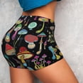 thumbnail image 4 of Vsdgher Bright Mushrooms print Workout Shorts for Women Seamless Soft Smooth Gym Yoga Scrunch Active Exercise Fitness Shorts, 4 of 8