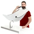thumbnail image 1 of Graflsoa Beard Grooming Apron with Zippered Pouch & Suction Cups, White Polyester Fiber, 116x78cm, Compact & Lightweight Design, 1 of 7