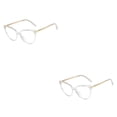 thumbnail image 2 of Qarigey 1 par de gafas de Metal para mujer, reemplazo Universal HD, elegante, a prueba de sol, inastillable, a la moda, adorno para gafas, Blanco 2piezas, 2 of 6