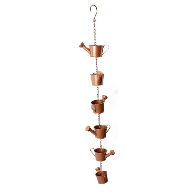 Cadena de lluvia para tetera, elegante y estable, de metal, para colgar en el jardín.