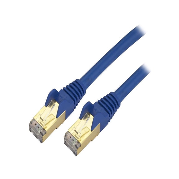 StarTech 6 in CAT6a Ethernet Cable - 10 Gigabit Shielded Snagless RJ45 100W PoE Patch Cord - 10GbE STP Network Cable with Strain Relief - Blue - UL, TIA (C6ASPAT6INBL)