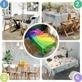 thumbnail image 5 of Rainbow Tie Dye Spiral Pattern Rectangle Tablecloth 60"x102",Waterproof Polyester Rectangle Table Cloth, Wipeable Spillproof Polyester Tablecloth for Dining, Camping, Indoor and Outdoor, 5 of 6