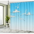 thumbnail image 5 of Ambesonne Blue Shower Curtain, Seagulls Flying Ombre Sky, 69"Wx70"L, White Blue, 5 of 5