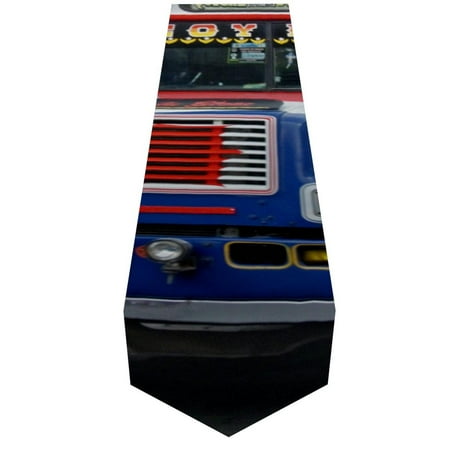 

OWNTA Blue Bus Pattern Elegant Polyester Table Runner Perfect for Your Tables - Dining Table Decoration