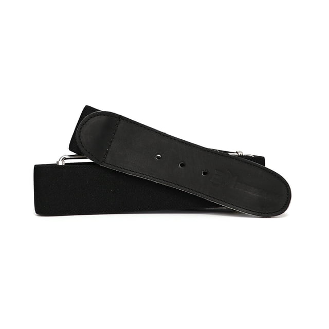 Cinturon Beisbol Softbol Beisbolmania Elastico Punta de Piel Cromada Ajustable infantil Negro Ajustable