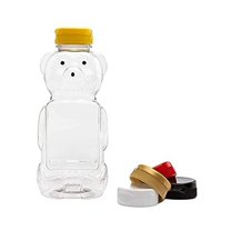 24 oz Honey bear with Flip Top Lid Plastic Squeeze Bear 24, Gold