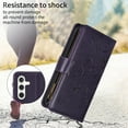 thumbnail image 7 of Dteck for Samsung Galaxy A35 Wallet Case, Embossed Butterfly PU Leather Phone Case Women Men Flip Cover Wrist Strap Zipper Credit Card Holder Slots for Samsung Galaxy A35,Dark Purple, 7 of 7