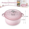 thumbnail image 3 of Hawsaiy 6 QT Enameled Cast Iron Dutch Oven with Lid, Pink, Includes 2 Oven Mitts, Nonstick Cookware for Baking, Roasting, Braising, Pink, 3 of 10