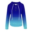 thumbnail image 6 of Scyoekwg Gradient Hoodies for Women Long Sleeve Hooded Sweatshirts Button Collar Drawstring Hoodies Casual Fall Fashion Pullover with Pocket (Blue,L), 6 of 6