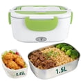 thumbnail image 1 of Electric Heating Insulated Lunch Box (Plastic Inner Liner) Green, Lunch Box Heater 40W Portable Warmer for Car Truck Work with 304 Stainless Container 110V Green Heated Lunch Box, 1 of 9