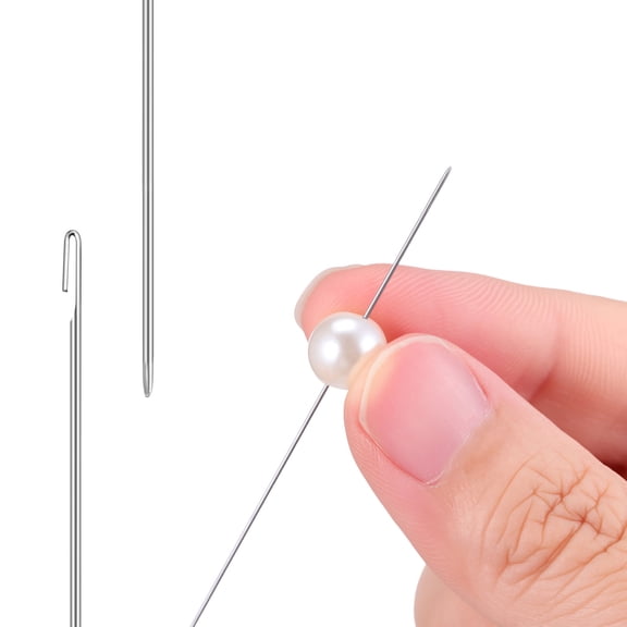 FENGGUIQU Alloy Open Hook Beading Needles, Bead Threading Tool for Jewelry Making