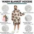 thumbnail image 5 of Brown Footballs on Beige Pattern Wearable Oversized Blanket,Wearable Blanket Hoodie for Adults,Cozy Hooded Blankets with Super Pockets,Super Warm Fuzzy Pullover for Women & Men, 5 of 6