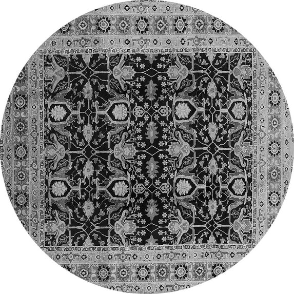 Ahgly Company Indoor Round Oriental Gray Traditional Area Rugs, 5' Round